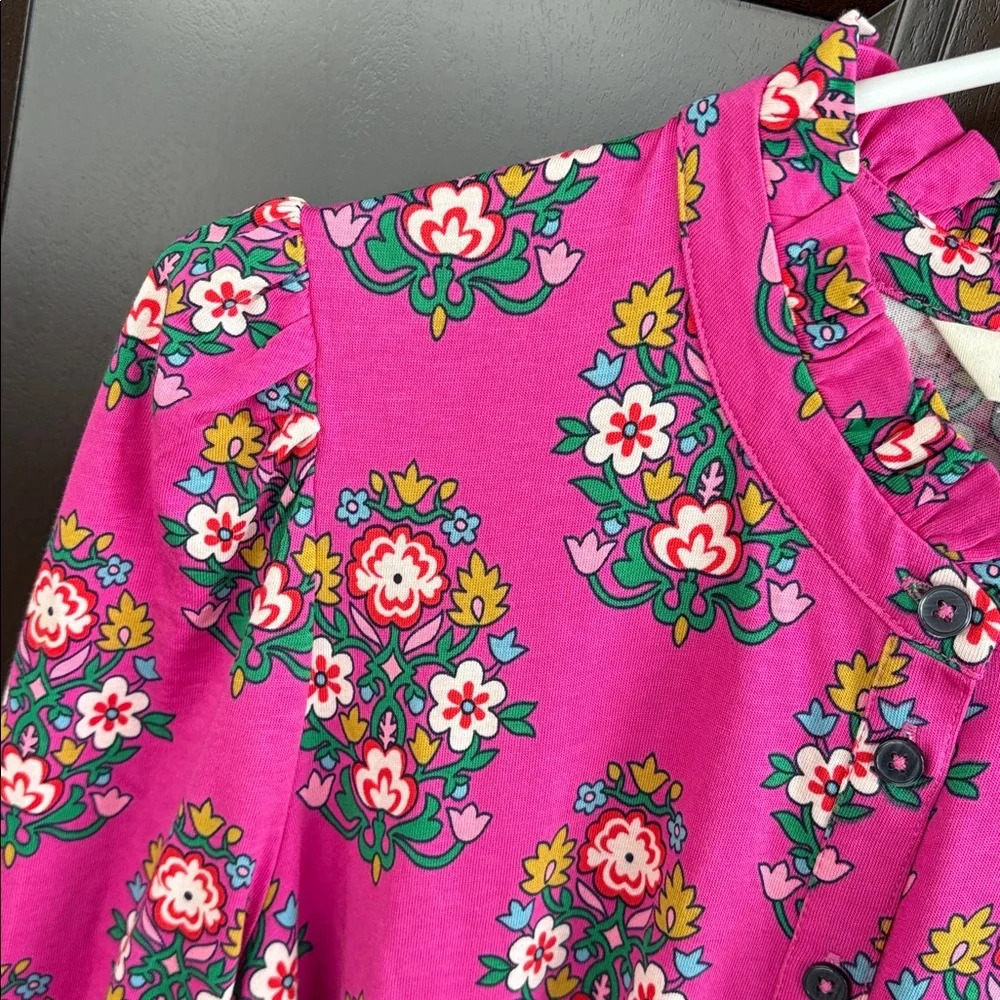 Boden Fuchsia Floral Long Sleeve Dress - Picture 9 of 16